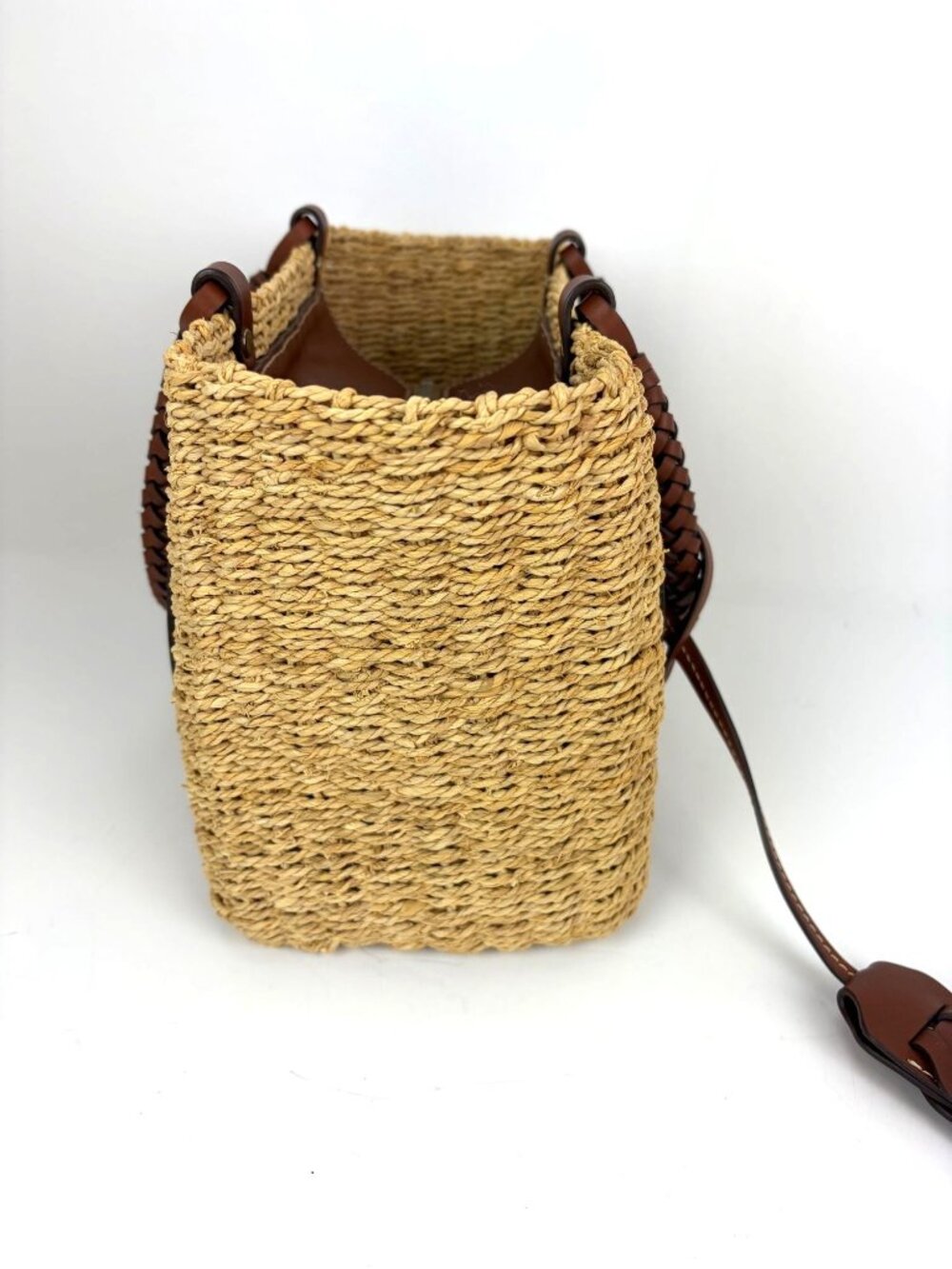 Prada Palmetto Vitello Woven Raffia Naturale Tote Bag - Picture 3 of 13